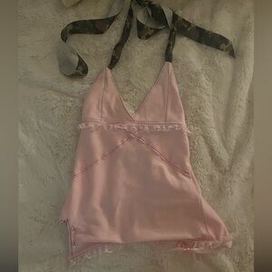 Pink Camo Halter Corset Top- Size small